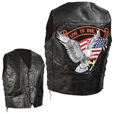 HandSewn Pebble Grain Genuine Leather Biker Vest