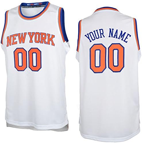Youth New York Knicks White Custom Replica Basketball Jersey Carmelo Anthony #7 Size L