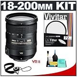 Nikon 18 200mm f/3.5 5.6 G ED VR II DX Lens + UV Glass Filter + Accessory Kit for D40, D60, D80, D90, D200, D300, D300s, D3000 & D5000 Digital SLR Cameras 51h0Mpi58zL. SL160 Nikon 18 200mm f/3.5 5.6 G ED VR II DX Lens + UV Glass Filter + Accessory Kit for D40, D60, D80, D90, D200, D300, D300s, D3000 & D5000 Digital SLR Cameras