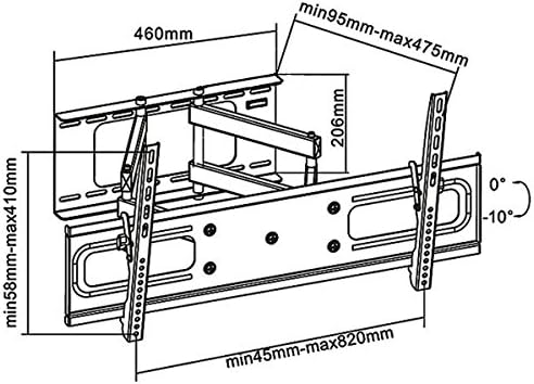 Black Full-Motion Tilt/Swivel Wall Mount Bracket for Sharp LC-70UQ17U 70" inch LED HDTV TV/Television - Articulating/Tilting/Swiveling