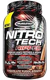 MuscleTech NitroTech Ripped Powder, Advanced Whey Protein Peptides & Isolate Plus Weight Loss Formula, Chocolate Fudge Brownie, 2 lbs (907g)