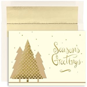 Checkered Evergreens Holliday Cards -