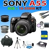 Sony a55 DSLR Camera with 18-55mm zoom lens, 3 Extra Lens, Premium Carrying ....
