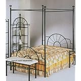 Queen Size Black Metal Canopy Bed