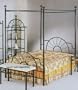 Black "sunburst" Design Queen Size Canopy Bed Headboard Footboard Canopy