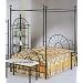 Black "sunburst" Design Queen Size Canopy Bed Headboard Footboard Canopy