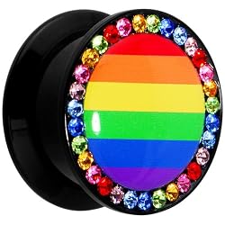 5/8" Rainbow Flag Acrylic Stash Plug