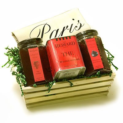 Hediard Paris Breakfast Gift Basket: Tea - Strawberry and Fig Jams - Fancy Towel by Hediard