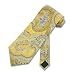 Men's Handmade Tie Paisley Design Gold Silk Necktie