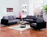 Review AtHomeMart  / 3 PCs Contemporary Black and Grey Sofa and Loveseat Set