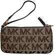 Women's Michael Kors Wristlet Jet Set Signature Logo Jacquard Beige/Ebony/Mocha