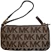 Women's Michael Kors Wristlet Jet Set Signature Logo Jacquard Beige/Ebony/Mocha