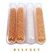 4 Tubes Yellow Crystal Glass Seed Beads Beading Parts