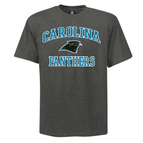 NFL Men's Carolina Panthers Heart And Soul Ii Adult Short Sleeve Basic Tee (Heather Gray, X-Large)