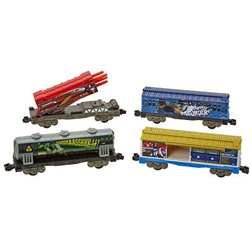 POWER CITY TRAINS Marvel Avengers Toy Train Cars (4-Pack)