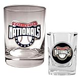 Washington Nationals MLB Rocks Glass & Square Shot Glass Set - Primary Logo