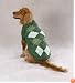 GREEN - LARGE - Tonal Argyle Dog Sweater