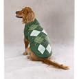 GREEN - LARGE - Tonal Argyle Dog Sweater