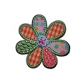 Blume 5,2 cm B�GELBILD AUFN�HER APPLIKATION gr�n orange pink rosa Bl�te Blumen Bl�ten bunt patchwork Patch