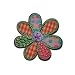 Blume 5,2 cm B�GELBILD AUFN�HER APPLIKATION gr�n orange pink rosa Bl�te Blumen Bl�ten bunt patchwork Patch