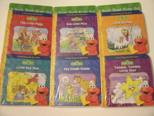 Sesame Street 6 Book Read-along Set ~ Little Bo Peep, Twinkle Twinkle, Five Little Mice, Hey Diddle Diddle, This Little Piggy, Little Boy Blue (Learning with Elmo &amp; Friends Series)