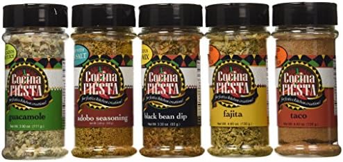 Lesley Elizabeth Cocina Fiesta Seasonings Variety Pack of 5 Spice Blends