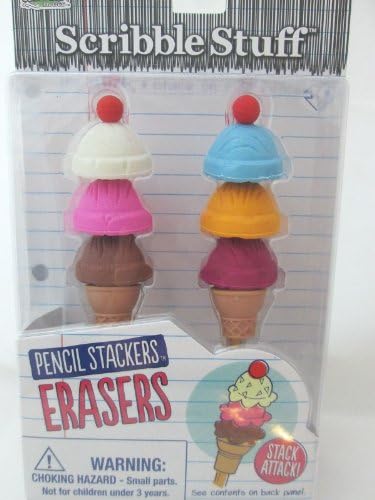Scribble Stuff Pencil Stackers Erasers - Triple Scoops