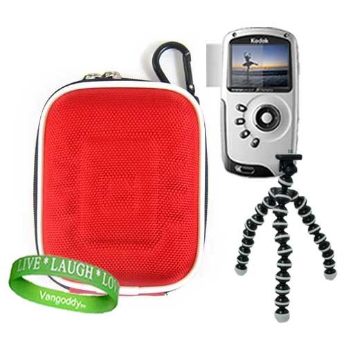 Kodak PlaySport HD Waterproof Pocket Video Camera, Mini Camcorder Accessories Kit: Nylon Red Protective Hard Kodak Camera Case + Kodak Camera Tripod with Flexible Grip Legs + Universal Kodak Screen Protector + Live * Laugh * Love VG Wrist Band!!! Kodak PlaySport HD Waterproof Pocket Video Camera, Mini Camcorder Accessories Kit: Nylon Red Protective Hard Kodak Camera Case + Kodak Camera Tripod with Flexible Grip Legs + Universal Kodak Screen Protector + Live * Laugh * Love VG Wrist Band!!!