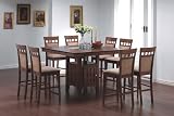 9pcs Counter Height Dining Table with Lazy Susan & 8 Stools Set