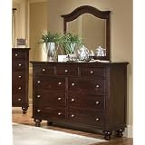 Deheries Solid Wood Fully Assembled Dresser & Mirror , Merlot Finish