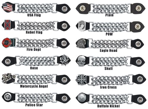 Leather Motorcycle Vest Extenders USA Flag