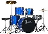 Gammon 5 - Piece Drum Set Complete Full Size with Cymbals & Throne Metallic Blue - B0013KY26Y