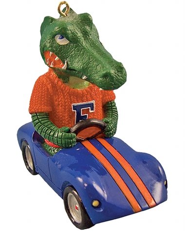 Champion Treasures NCAA Florida Gators Mascot Racecar Ornament