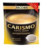 Jacobs Carismo Caffè Crema, Kaffeepads, entkoffeiniert, 1er Pack (18 Portionen)