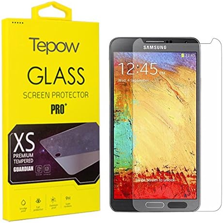 Tepow HD Clarity Rounded Edges Scratch Free Bubble Free 9H Hardness Tempered Glass Screen Protector for Samsung Galaxy Note 3