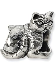 Sterling Silver Reflections Exotic Shorthair Cat Bead