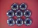 8-pk Rollerblade True In-line inline wheels 72mm/82A Blue