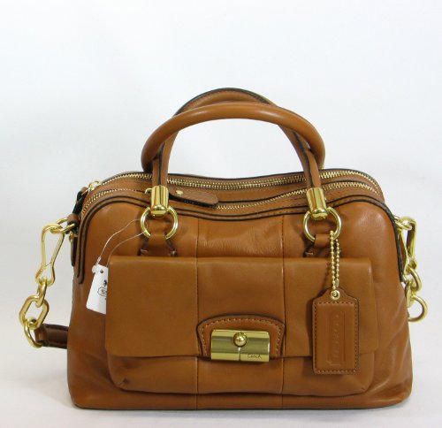 NEW AUTHENTIC COACH KRISTIN LEATHER SATCHEL SHOULDER BAG (Brown/Brass)