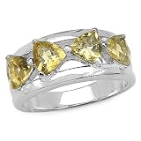 1.80 Carat Genuine Citrine Sterling Silver Ring