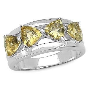 Buy 1.80 Carat Genuine Citrine Sterling Silver Ring by JewelzDirect