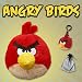 Angry Birds 8 Inch DELUXE Plush Red Bird with Free backpack clip angry bird & storage bag