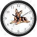 German Shepherd Dog Wall Clock by WatchBuddy Timepieces (Black Frame)