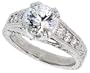 Sterling Silver Vintage Style Engagement Ring, w/ an 8mm (2.0 ct) Round CZ Stone, 3/8" (9mm) wide