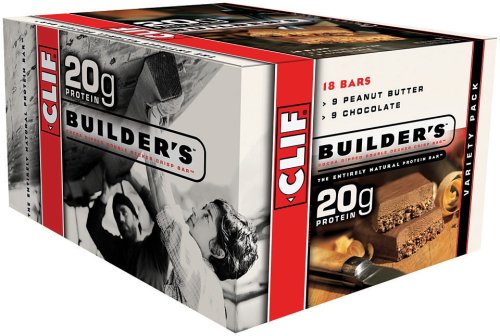 Clif Builder's Bar Variety Pack Of Peanut Butter And Chocolate, 2.4-Ounce Bars (Pack of 18)