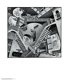 Relativity by M.C. Escher. ART PRINT Canvas Rolled.. 21.75 inches width by 25.50 inches height. Highest Quality Art Poster Print