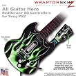 Metal Flames Green Skin by WraptorSkinz TM fits All Sony PS2 Guitar Hero SG Guitar Controllers (GUITAR NOT INCLUDED)