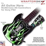 Metal Flames Green Skin by WraptorSkinz TM fits All Sony PS2 Guitar Hero SG Guitar Controllers (GUITAR NOT INCLUDED)