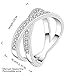 fashion 925 sterling silver jewelry cross X shape zircon vogue ring size 8