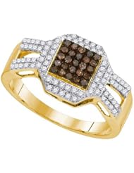 0.40CTW COGNAC DIAMOND FASHION RING