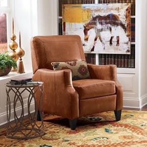 Raquel Leather Recliner Chair - Dark Brown - Grandin Road